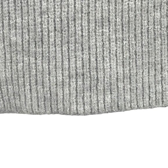 Leith Off the Shoulder Light Gray Heather Long Sleeve Ribbed Sweater Size Small - Picture 6 of 10